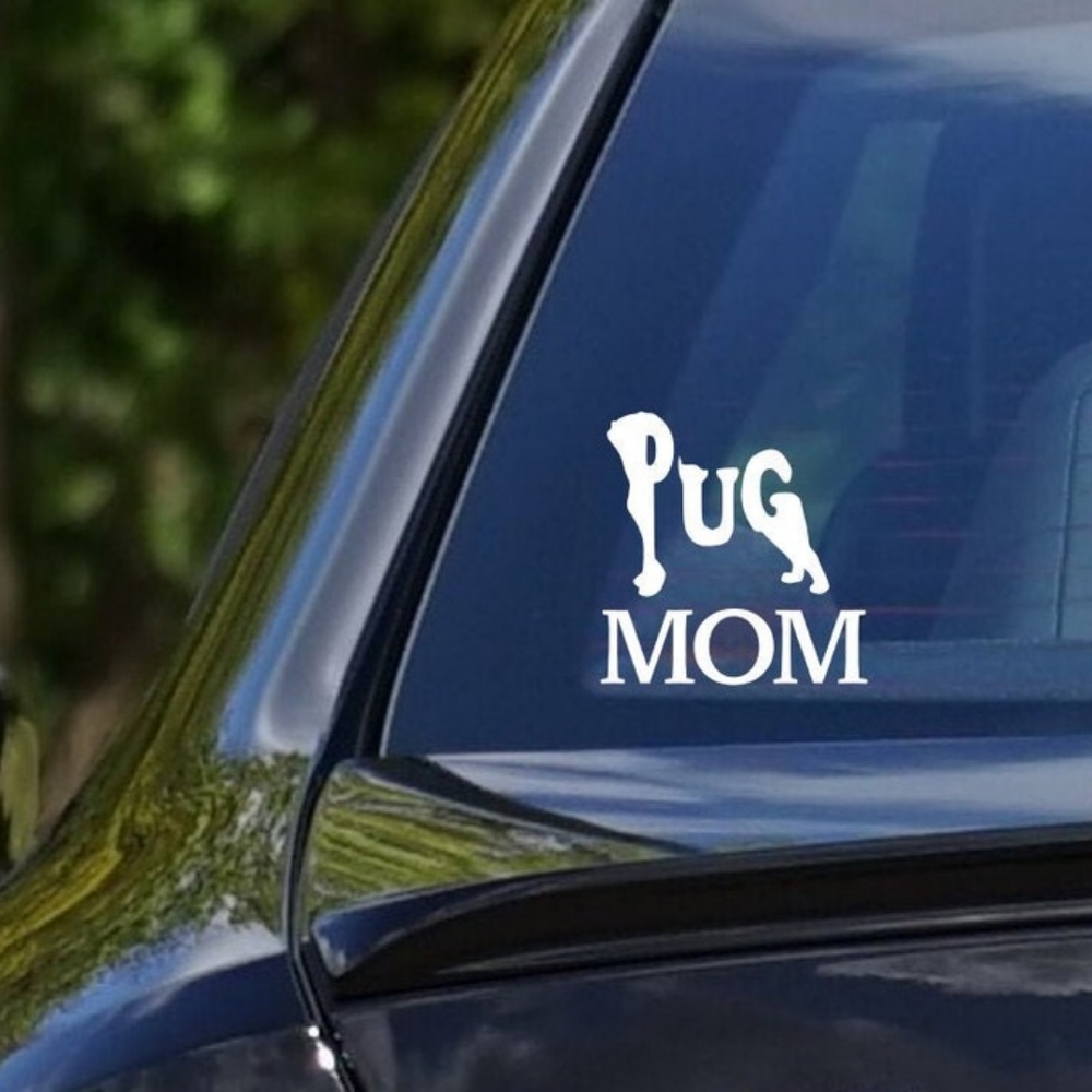 Pug mom car decal